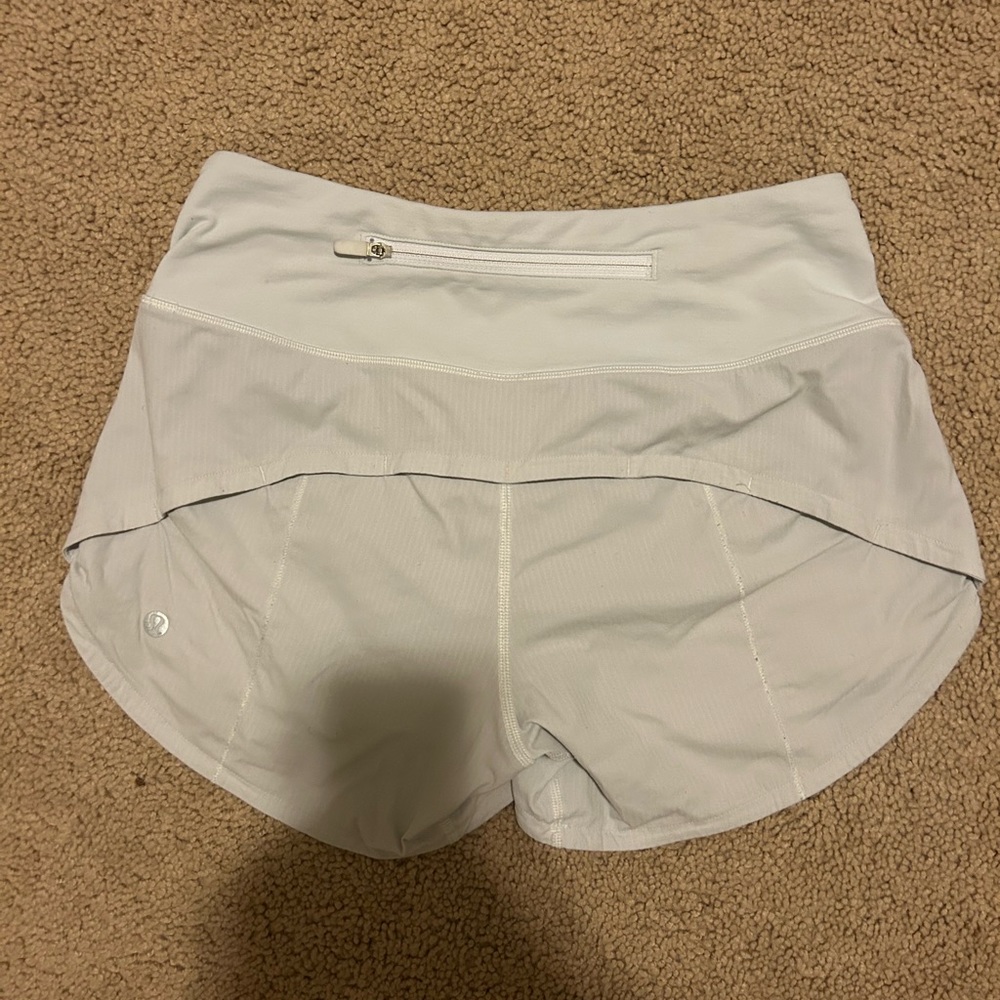 Lululemon White Speed Up Shorts